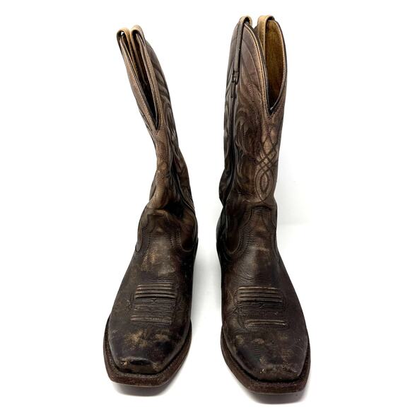 Ariat Size 9.5 EE Brown Leather Cowboy Western Boots Style 10018588‎ Distressed